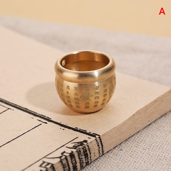 Feng Shui Lucky Fortune Wealth Brass Cornucopia Baifu Rice Cylinder Desktop Ashtray Study Small Ornament Gift Home Decoration