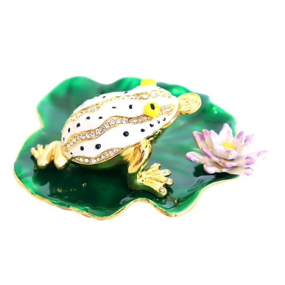Feng Shui Lucky Money Frog on Waterlily Leaf