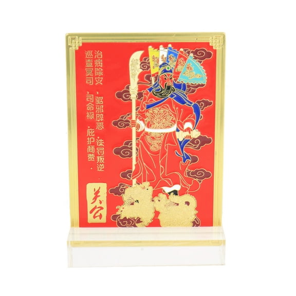 Feng Shui Magnificent Kwan Kung with 5 Flags Plaque