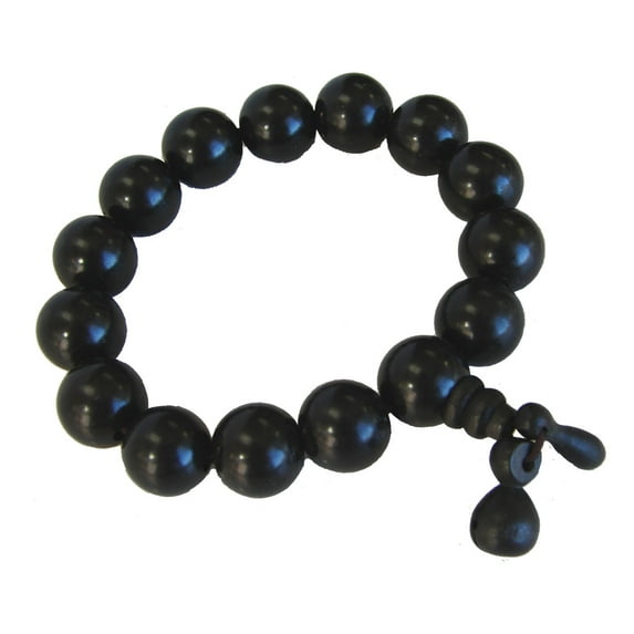 Feng Shui Men's Black Ebony Wood Bracelet for Men