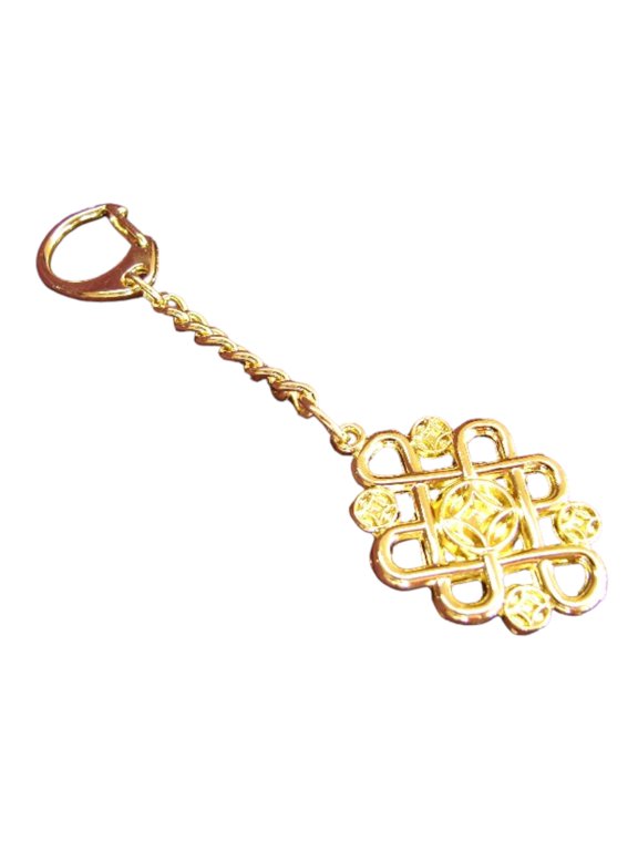 Feng Shui Metal Mystic Knot Key Chain Infinity Symbol.