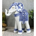 thumbnail image 1 of Feng Shui Ming Style Blue And White Ornate Design With Crystals Elephant Statue, 1 of 7
