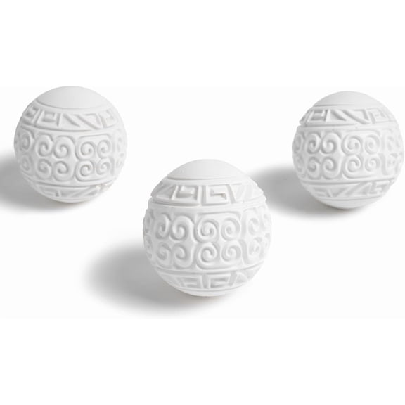 Feng Shui Orbs Ball for Bowls (Set of 3) White Accent Resin 3 inch Decorative Sphere Balls for Bowl Fillers Home Living Room Decoration