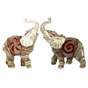 Feng Shui Pair of 2  5" Elegant Elephant Statue Wealth Lucky Figurine Gift Home Decor Gift