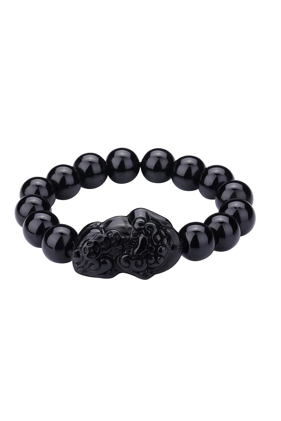 Feng Shui Pi Xiu/Pi Yao Citrine Crystal Bracelet, Attract Wealth and Good Luck (Black)