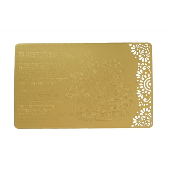 Feng Shui Praise to 21 Tar on Gold Talisman Card