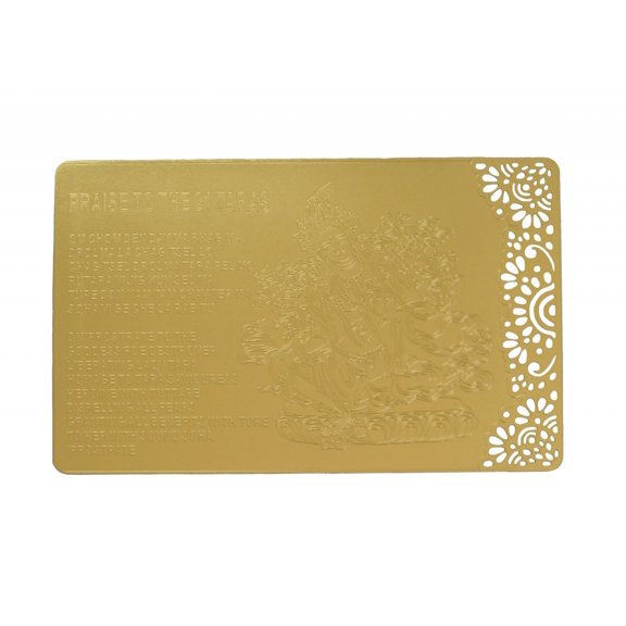 Feng Shui Praise to 21 Tar on Gold Talisman Card