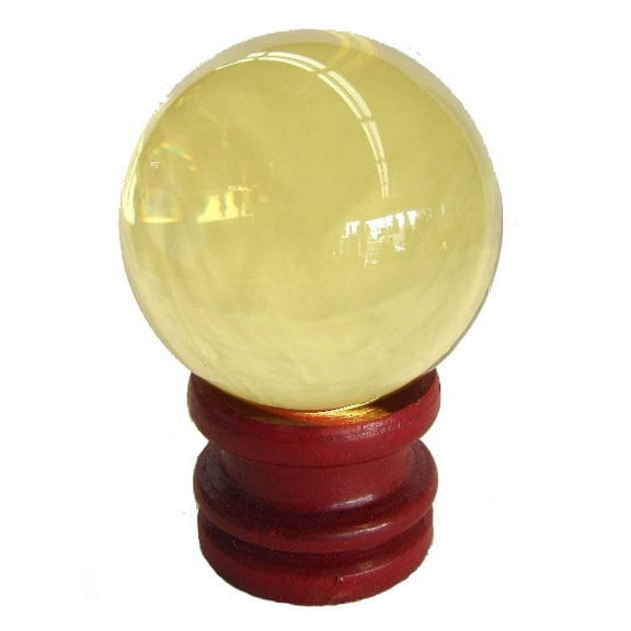 Feng Shui Round Yellow Crystal Ball, Yellow Crystal Sphere