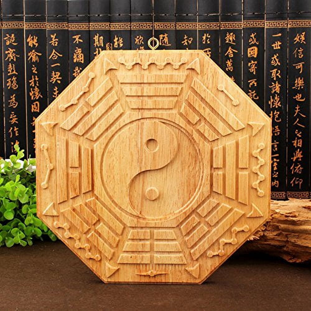 Feng Shui Tai Ji Chinese Bagua Mirror 6 inch Wood Fengshui ba gua
