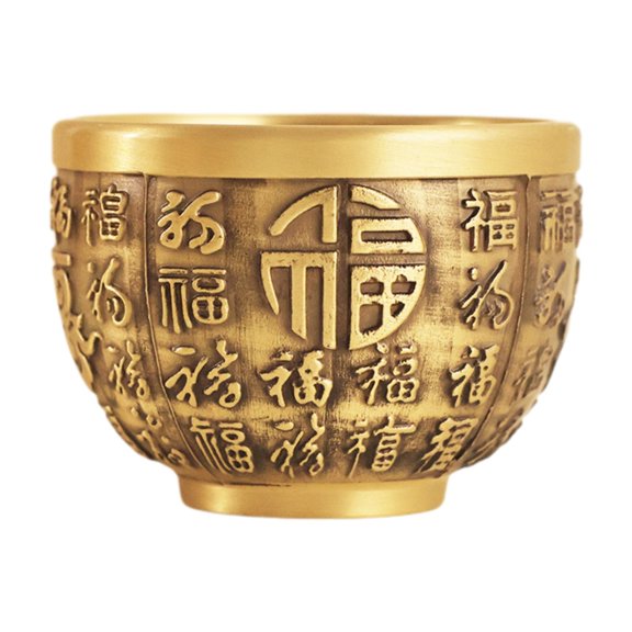 Feng Shui Treasure Bowl Brass Cornucopia Bowl Offering Bowl Artistic Pattern for New Year Festival Home Table
