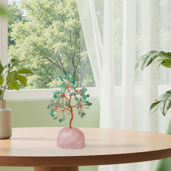 Feng Shui Tree Desktop Ornament for Wealth and Luck Natural Home Decoration for Positive Energy Handmade Decoration for Living Room and