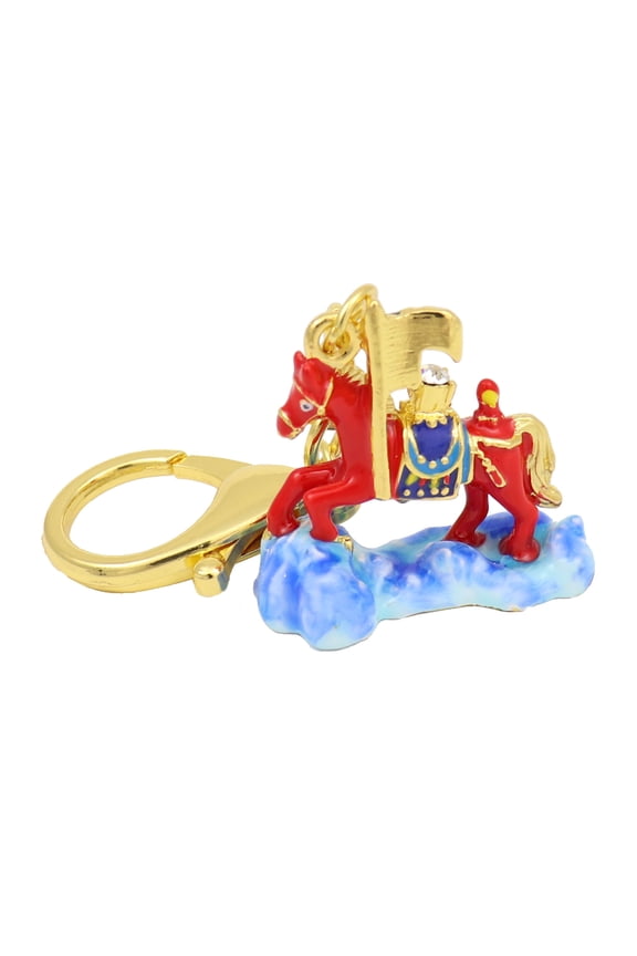 Feng Shui Victorious Windhorse Carrying A Jewel Amulet Keychain