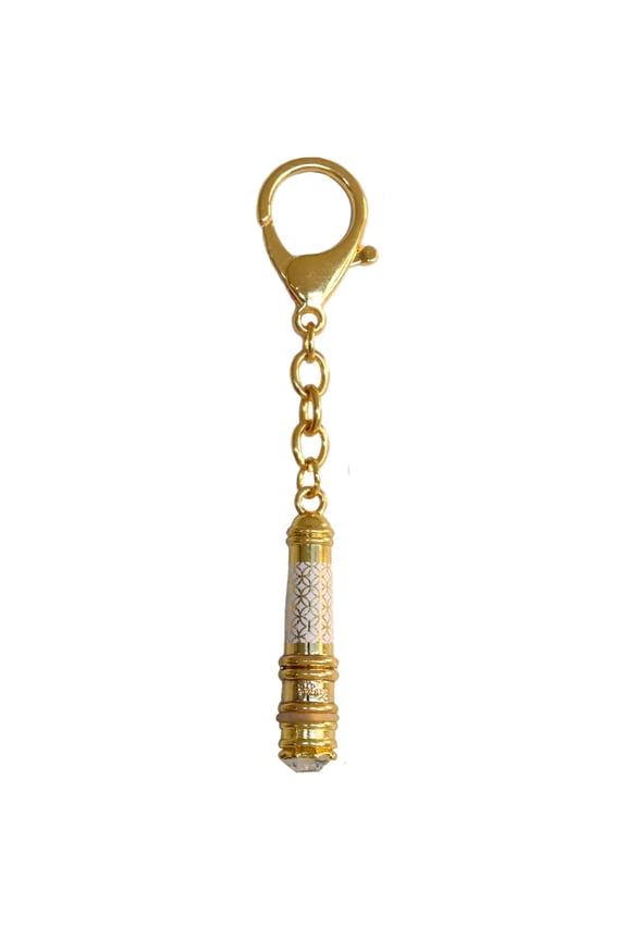 Feng Shui White Vajrasatva Mantra Wand Amelet Keychain
