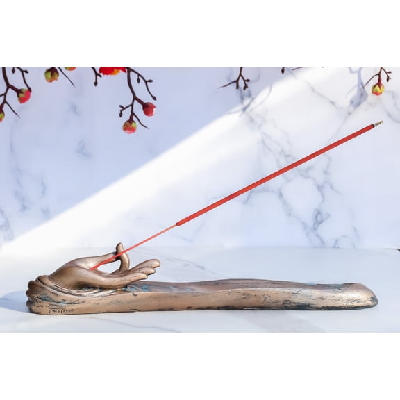 Feng Shui Yoga Zen Shunya Mudra Buddha Palm Hand Incense Burner Figurine