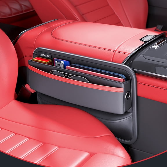 FengErXian Car Gadgets for Inside of Car Car Seat Filler Organizer Car Seam Central Control Storage Box with Multiple Card Slots Texture Car Bag Auto Console Side Storage Box Organizer Front Seat