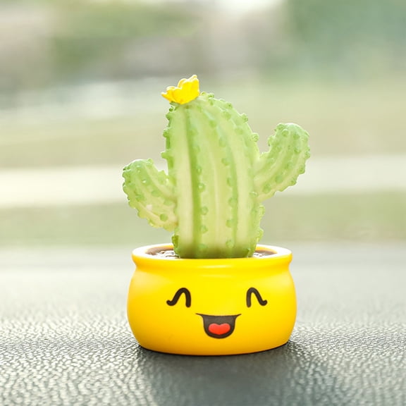 FengErXian Cars Stuff for Cars for Men Car Sit Cactus Shaking Head Figure Car Ornament Car Supplies Office Desktop Decoration Gift