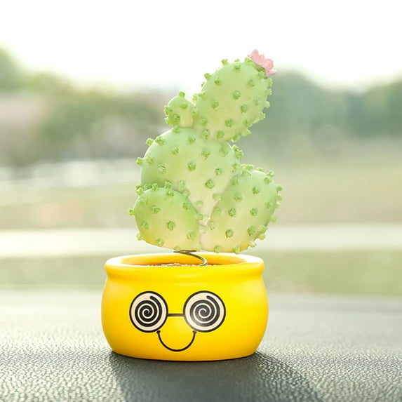 FengErXian Clearance Car Accessories Interior Deals Cactus Shaking Head Figure Car Ornament Car Supplies Office Desktop Decoration Gift