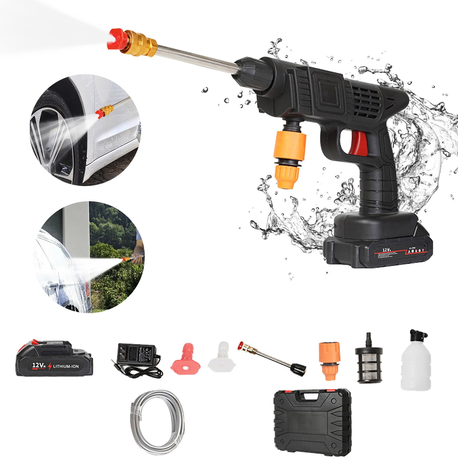 FengErXian Power Washer Hydrowasher Power Washer Hydro Washer Power Washer 6 In 1 High Pressure Wireless Car Washer Water