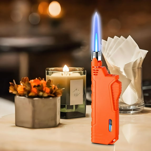 FengErXian Retractable Pull Rod Lighter Outdoor Camping Igniter Visual Window Inflatable Windproof Lighter