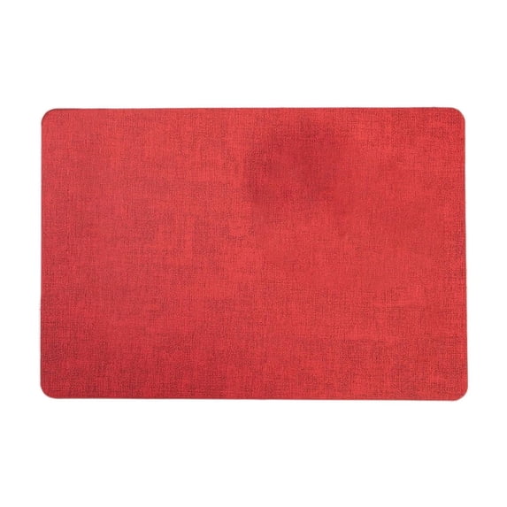 Red Leather Heat Insulation Mat Fashionable Look Elegant Design Modern Style Scandinavian Decor Two Sided Dining Mat Soft Pu Material Non Adhesive Easy Clean Red Color