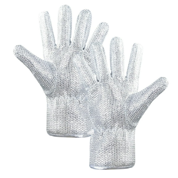 Kitchen Heat Resistant Anti-Scratch Steel Wire Gloves For Grilling Baking Cooking Protection From Burns Cuts Easy To Wash Reusable Pair