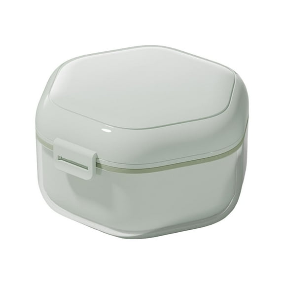 Green Invisible Braces Retainer Case Storage Box Holder For Teeth Aligner Light Mint Green Color Abs Material 3.3Inch Compact Size