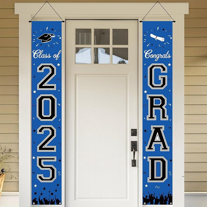 FengRise Graduation Banner Class of 2025, Black Gold Graduation Party ...