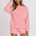 thumbnail image 1 of Fengactive 2 Piece Sets for Women Baggy Shorts Oversized Pullover Crew Neck Sweatshirts Lounge Sweatsuits, 1 of 8