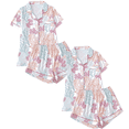thumbnail image 1 of Fengactive 2PC Cute Printed Pajamas Sets for Women Button Up Short Sleeve Nightwear Lounge Sleepwear, 1 of 5