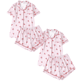 thumbnail image 1 of Fengactive 2PC Cute Printed Pajamas Sets for Women Button Up Short Sleeve Nightwear Lounge Sleepwear, 1 of 8