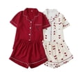 thumbnail image 1 of Fengactive 2PC Cute Printed Pajamas Sets for Women Button Up Short Sleeve Nightwear Lounge Sleepwear, 1 of 5