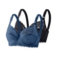 thumbnail image 1 of Fengactive 2PC Plus Size Sexy Underwire Lace Bras for Women Full Coverage Push Up Comfort Adjustable Everyday Tshirt Bra, 1 of 2