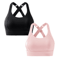 thumbnail image 1 of Fengactive 2PC Sports Bra for Women High Impact Adjustable Criss Cross Back Full Support for Large Bust No Bounce, 1 of 3