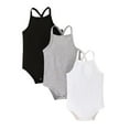 thumbnail image 1 of Fengactive 3 Pack Baby Halter Bodysuit Sleeveless Ribbed Romper Crotch Snap Creeper Summer Infant Clothing Set, 1 of 9