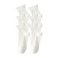 thumbnail image 1 of QINGFSAP 3 Pack Womens Scalloped Low Cut Socks Ruffled Ankle Socks Solid Basic, 1 of 3