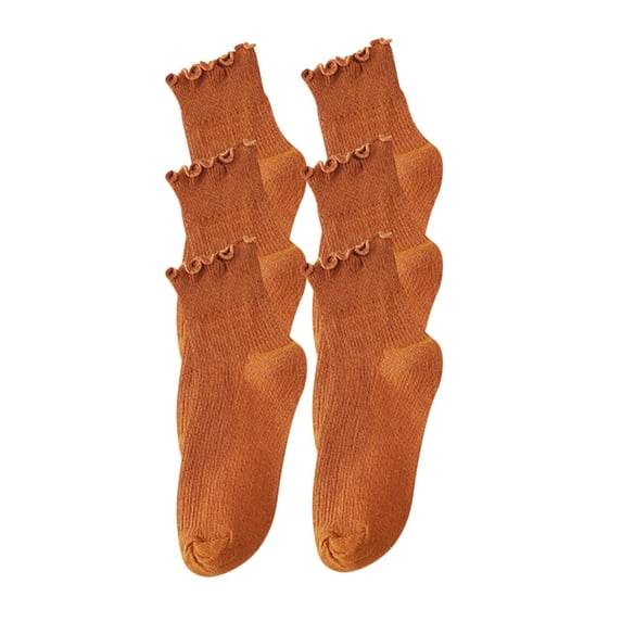 Fengactive 3 Pack Womens Scalloped Low Cut Socks Ruffled Ankle Socks Solid Basic