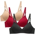 thumbnail image 1 of Fengactive 3PC Women's Seamless Wireless Bras Push Up Adjustable Straps Comfortable for Everyday Bras, 1 of 6