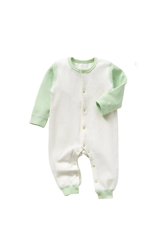 Baby Colorblock Romper Full Snap Long Sleeve Ribbed Bodysuit Creeper Infant One Piece Outfit