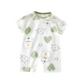 thumbnail image 1 of Fengactive Baby Romper Short Sleeve Cute Print Summer One Piece Jumpsuit with Snap Crotch and Contrast Trim, 1 of 3