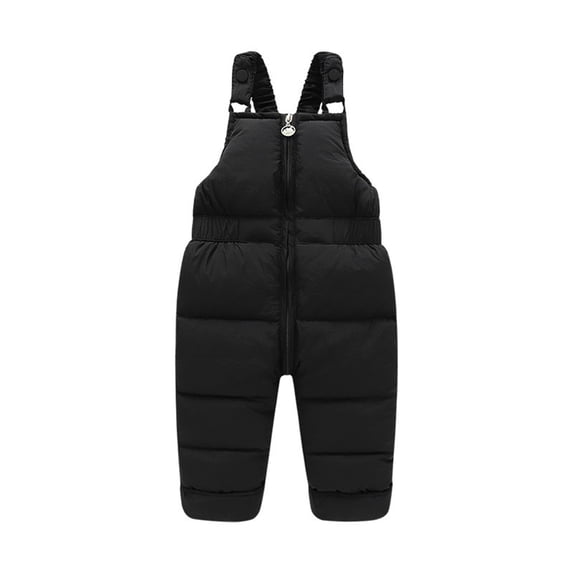 Fengactive Baby Unisex Puffer Bib Overalls Sleeveless Winter Warm Snow Pants with Adjustable Straps and Zipper