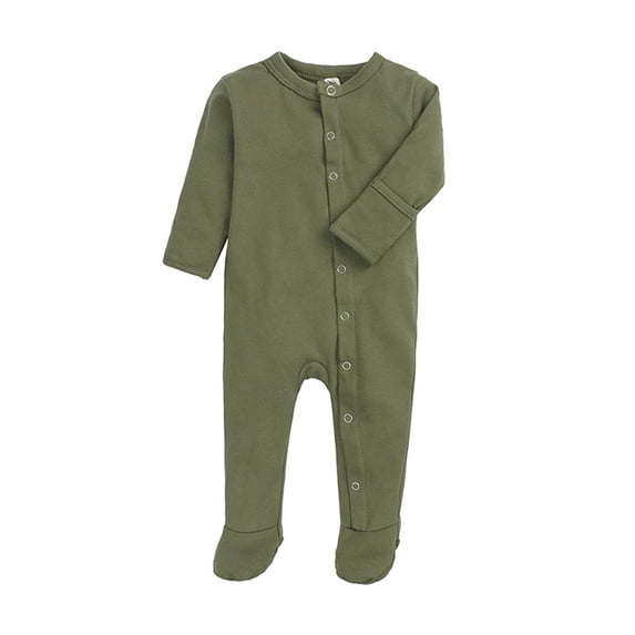 Fengactive Baby Unisex Side Snap Footed Coverall Long Sleeve Full Length Romper Infant One Piece Jumpsuit