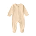 thumbnail image 1 of QINGFSAP Baby Zip Up Footed Romper Long Sleeve Bodysuit Creeper Infant One Piece Jumpsuit, 1 of 3