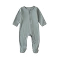 thumbnail image 1 of Fengactive Baby Zip Up Footed Romper Long Sleeve Bodysuit Creeper Infant One Piece Jumpsuit, 1 of 3