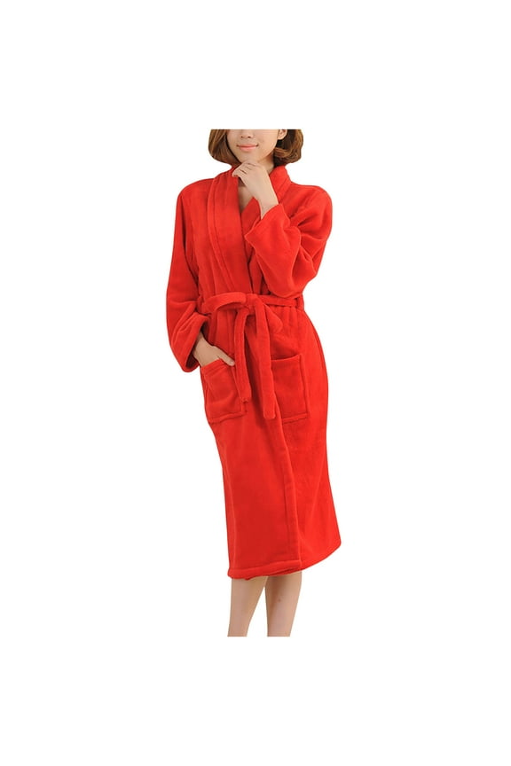 Bathrobe for Women and MenTerry Cloth Robes Quick Dry Warm Soft Knee Length Towel Bathrobes with Belt