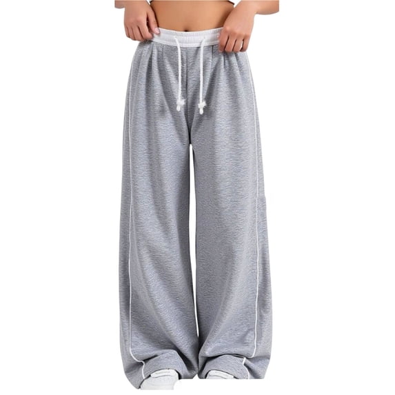 Fengactive Boys Girls Wide Leg Jogger Pants Elastic Drawstring Waist Casual Trousers With Side Pockets 4 -15T