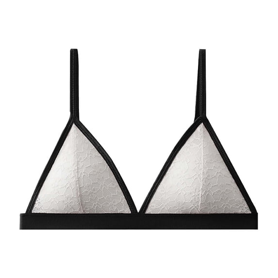 Fengactive Bralettes for Women Floral Adjustable Thin Strap V Neck Unpadded Triangle Bralette Wire Free Bra