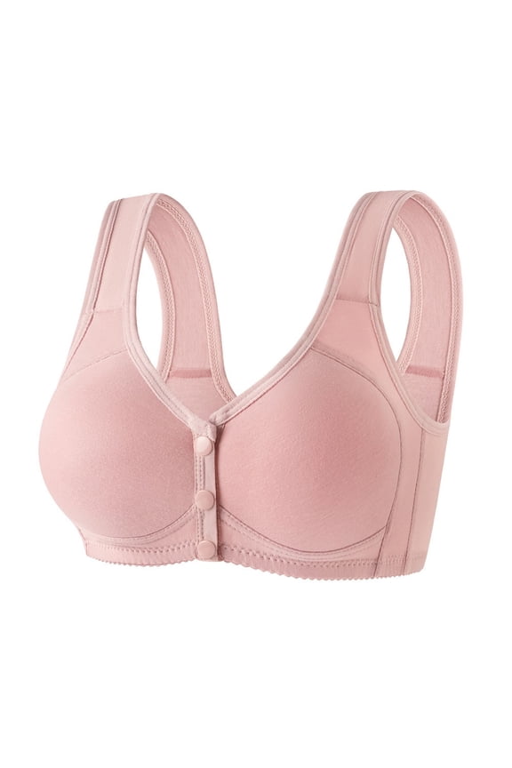 Bras for Women No Underwire Front Closure Comfort Wireless Snap Closing Bra