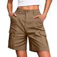 thumbnail image 1 of Fengactive Cargo Shorts for Women Knee Length Pockets High Waist Plus Size Shorts Summer Casual Loose Short Pants, 1 of 9