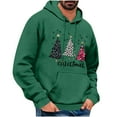 thumbnail image 1 of Fengactive Christmas Hoodie for Men Tree Print Drawstring Tops with Kangaroo Pocket Long Sleeve Sweatshirt Fashion, 1 of 5