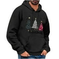 thumbnail image 1 of Fengactive Christmas Hoodie for Men Tree Print Drawstring Tops with Kangaroo Pocket Long Sleeve Sweatshirt Fashion, 1 of 5